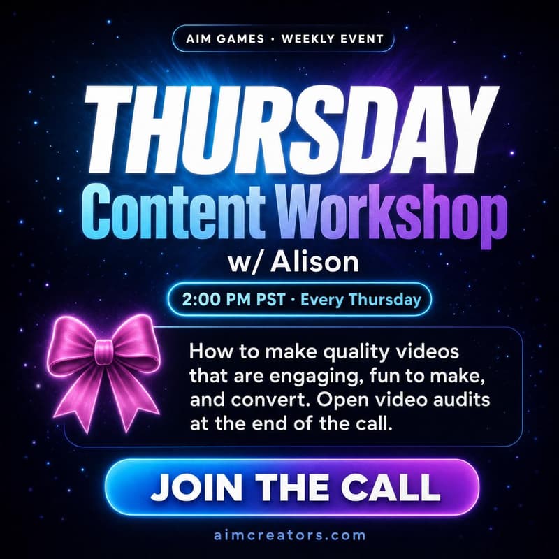 Cover Image for Thursday Content Workshow w/ Alison