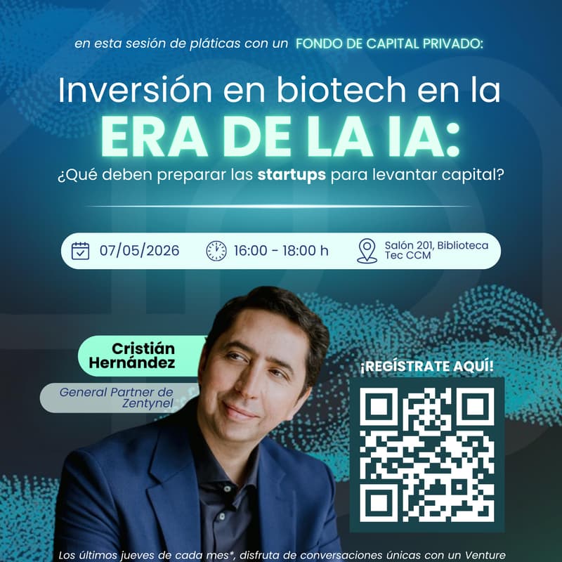 Cover Image for Plática con Cristián Hernández: Inversión en Biotech, en la era de la IA ¿Qué deben preparar las startups para levantar capital?