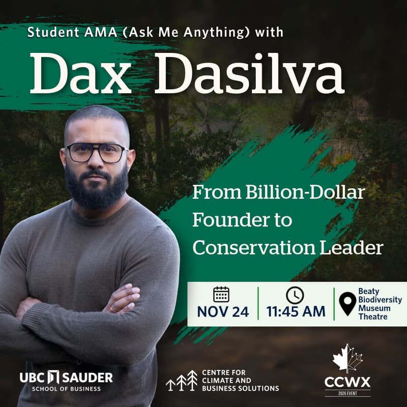 Cover Image for From Billion-Dollar Founder to Conservation Leader: A Student AMA with Dax Dasilva