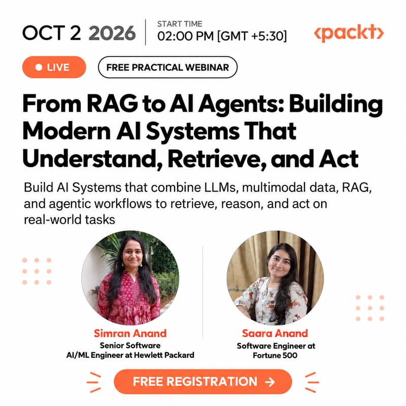 Cover Image for From RAG to AI agents: Building modern AI systems that understand, retrieve, and act [FREE WEBINAR]