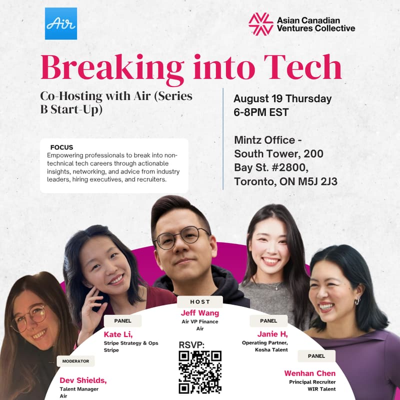 Cover Image for How to Break into Tech Co-hosted by ACVC x Air