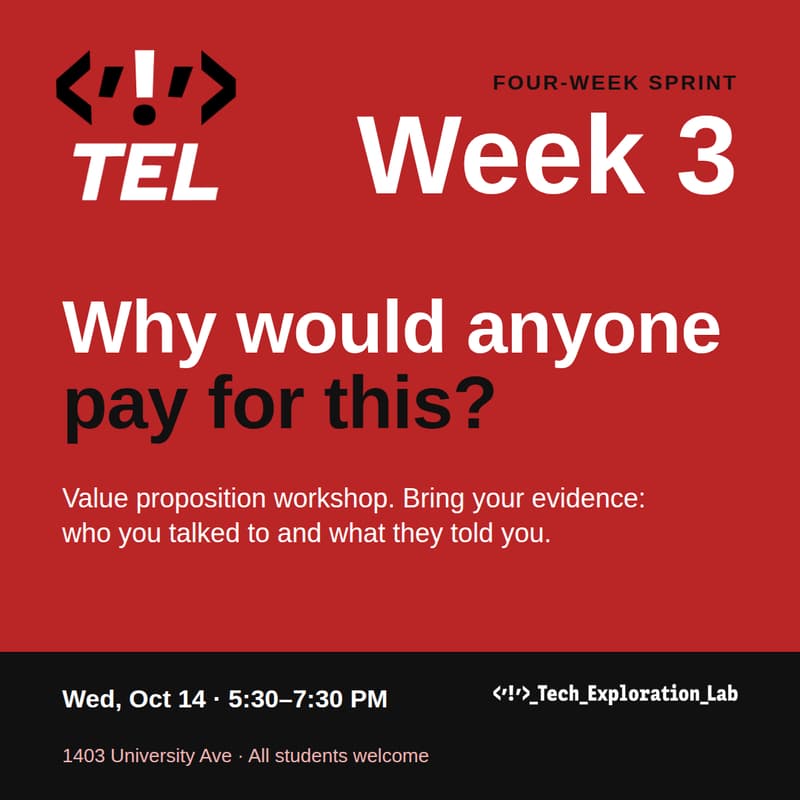 Cover Image for Four-Week Sprint · Week 3: Value Proposition Workshop