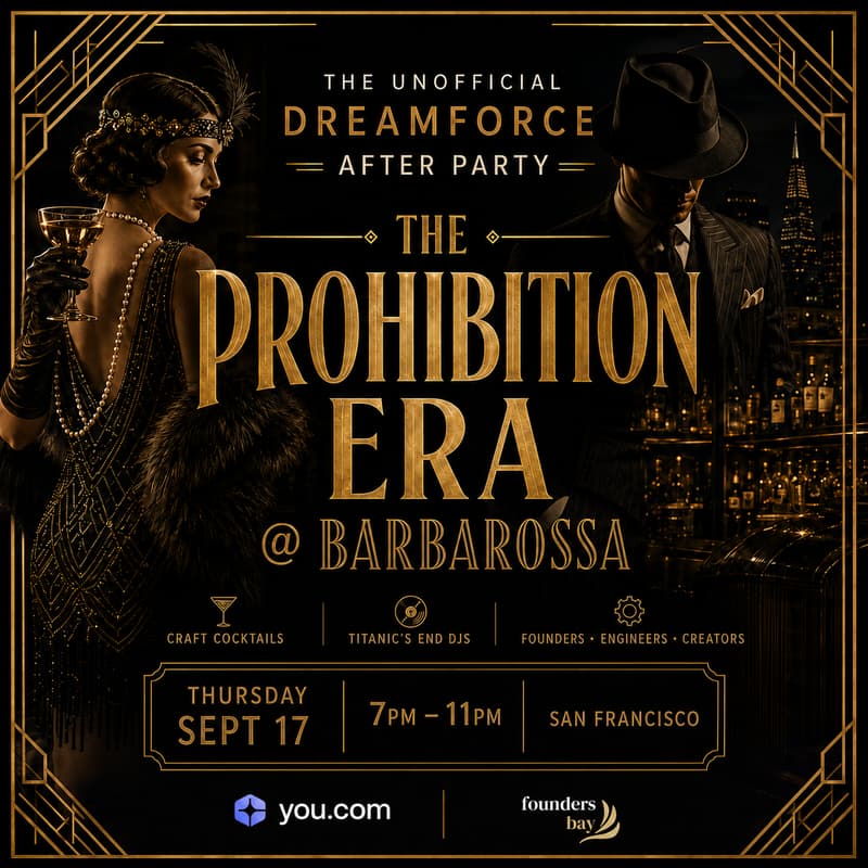 Cover Image for DreamForce Unofficial Closing Party: The Prohibition Era @ Barbarossa