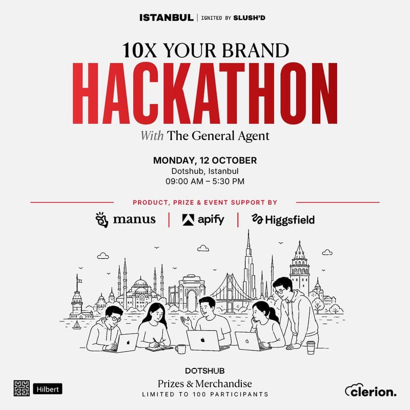 Cover Image for 10X Your Brand Hackathon — Istanbul Ignited by Slush'D, supported by Manus AI