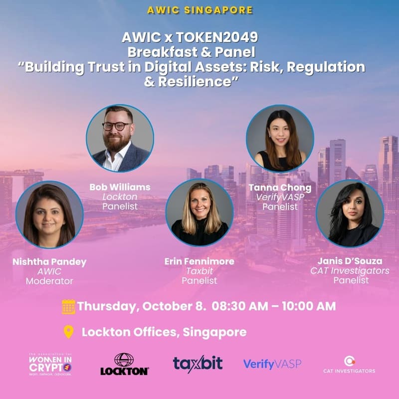 Cover Image for AWIC x TOKEN2049 Breakfast & Panel “Building Trust in Digital Assets: Risk, Regulation & Resilience”