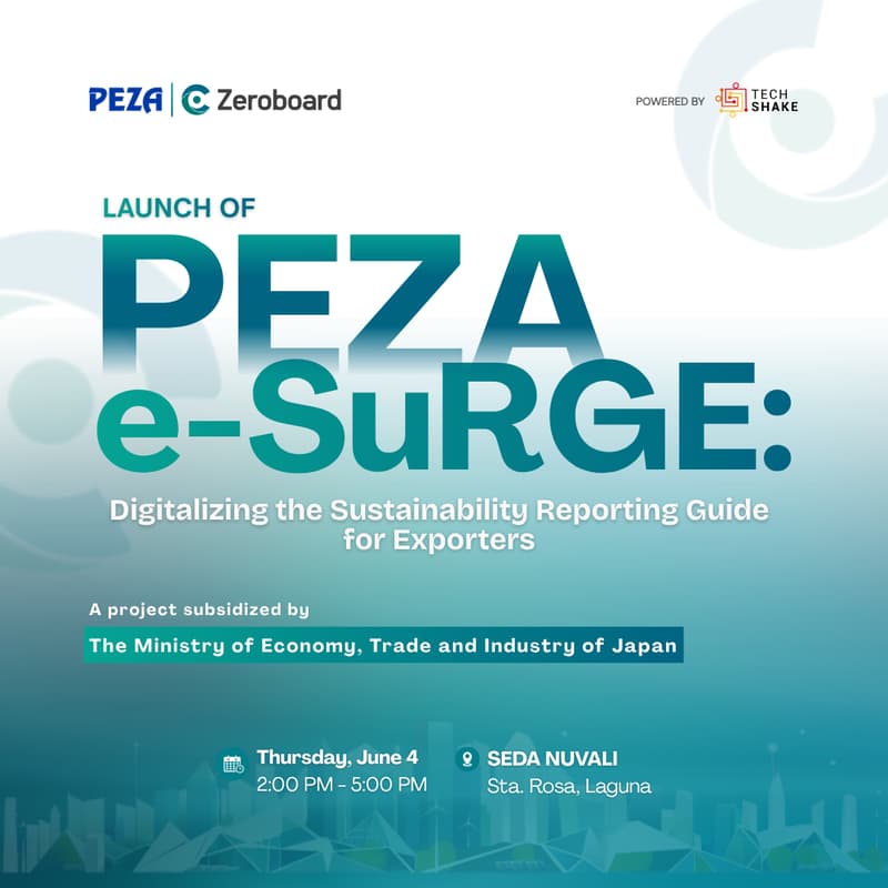 Cover Image for Launch of PEZA e-SuRGE: Digitalizing the Sustainability Reporting Guide for Exporters