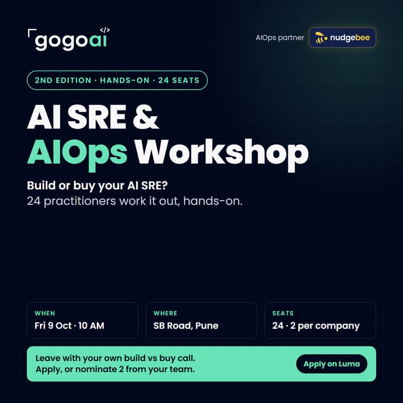Cover Image for 2nd AI SRE & AIOps Workshop: Pune Edition