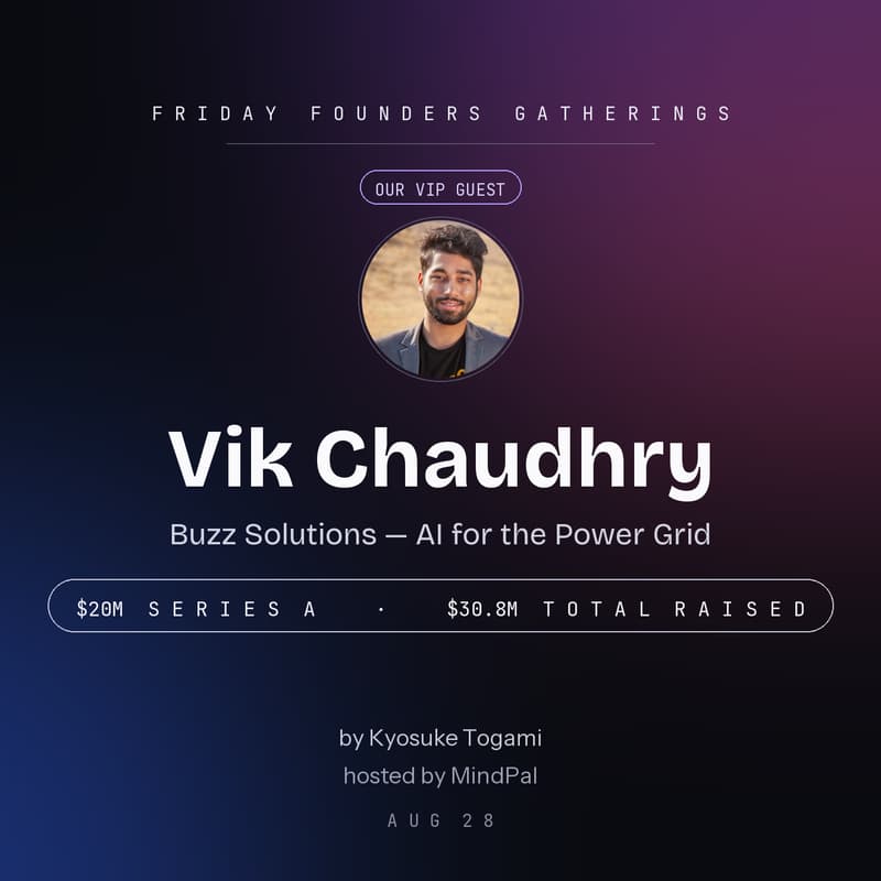 Cover Image for Founders Gatherings with Buzz Solutions Co-Founder -Fresh Off a $20M Series A