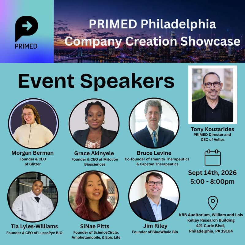 Cover Image for PRIMED Philadelphia Kick-off: Company creation showcase