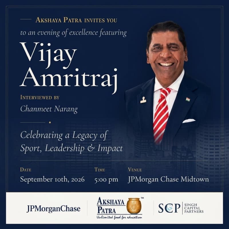 Cover Image for An Evening of Excellence featuring Vijay Amritraj -Celebrating a Legacy of Sport, Leadership & Impact