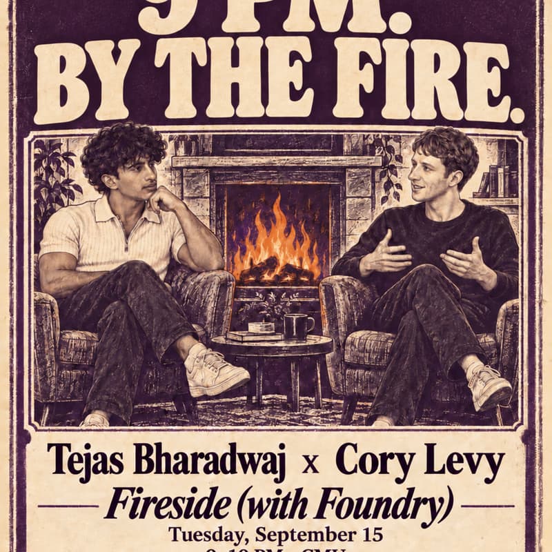Cover Image for 9 PM. By the Fire. — Cory Levy × Tejas Bharadwaj x Bryan Bravo (with Foundry) + ZFellows 10pms