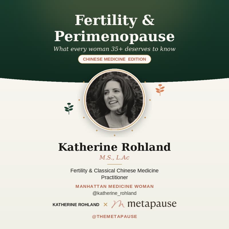 Cover Image for Fertility & perimenause: What every woman 35+ deserves to know (TCM edition!)