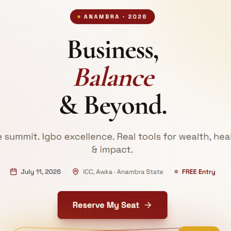 Cover Image for Business,Balance & Beyond - Anambra 2026