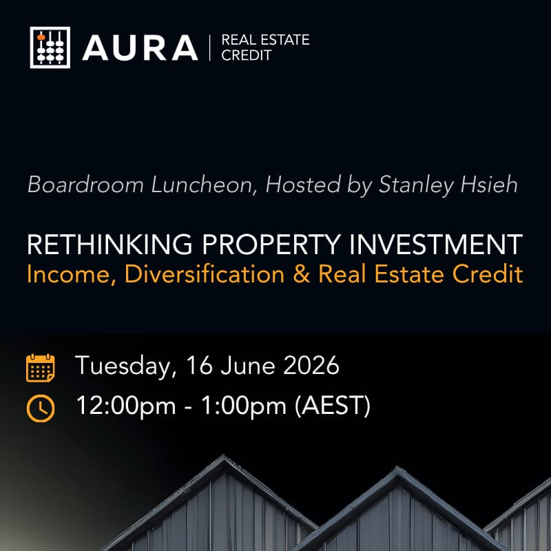 Cover Image for In Person - RETHINKING PROPERTY INVESTMENT. Income, Diversification & Real Estate Credit.