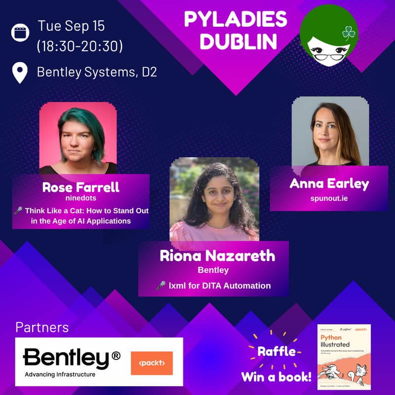 Cover Image for PyLadies Dublin Sep Meetup @ Bentley Systems