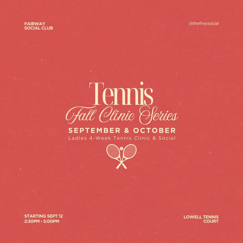Cover Image for Ladies 4-Week Tennis Clinic & Social (Sep/Oct) 🩷