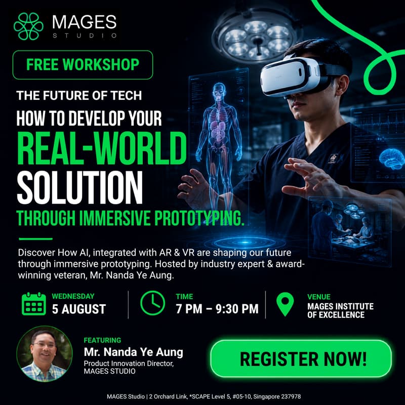 Cover Image for THE FUTURE OF TECH (Free Workshop) | How To Develop Your Real World Solution Through Immersive Prototyping (AI, AR & VR)