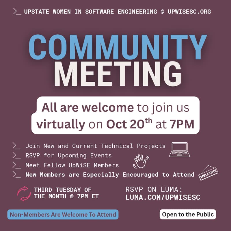 Cover Image for UpWiSE Community Meeting (Virtual)