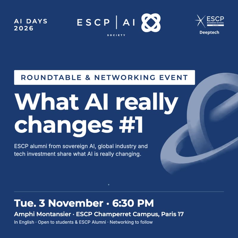 Cover Image for ROUNDTABLE & NETWORKING EVENT : What AI really changes #1
