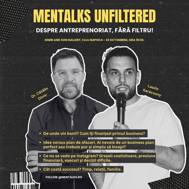 Cover Image for MENTALKS UNFILTERED CLUJ: ANTREPRENORIAT FĂRĂ FILTRU.