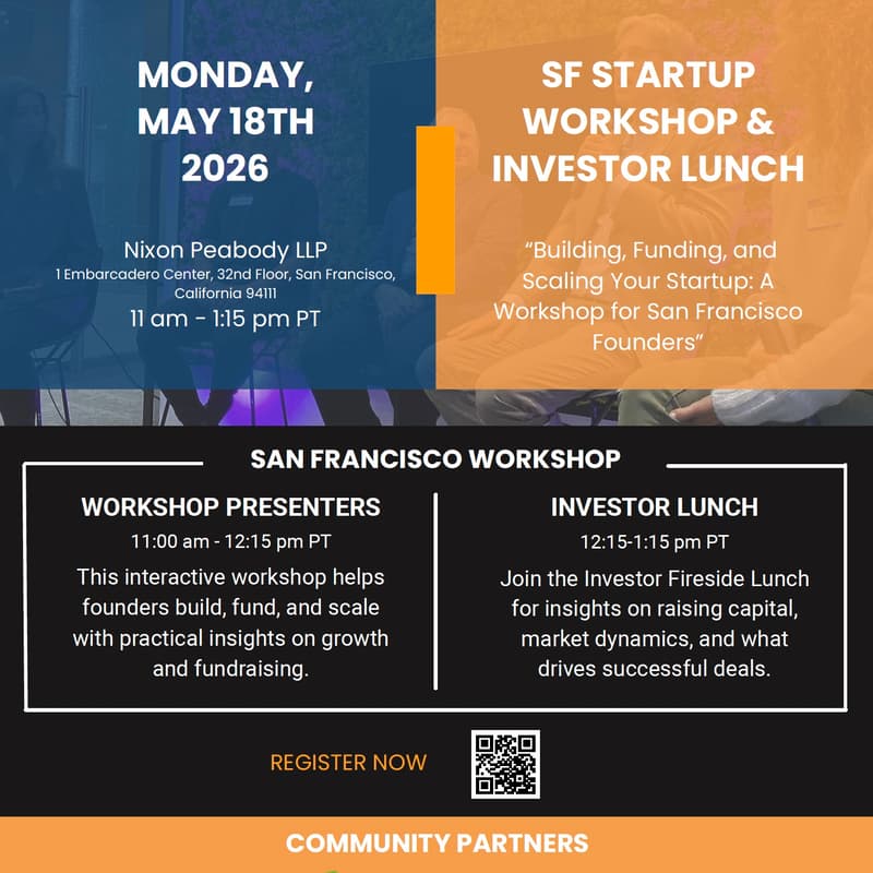 Cover Image for "Building, Funding, and Scaling Your Startup: A Workshop for San Francisco Founders"