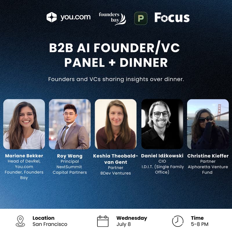 Cover Image for B2B AI Founder/VC Dinner @ Focus Innovation Studio