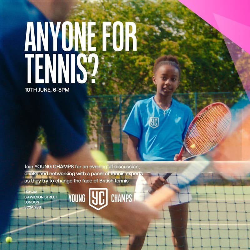Cover Image for Anyone for Tennis? Young Champs invites you to an evening of tennis and fundraising