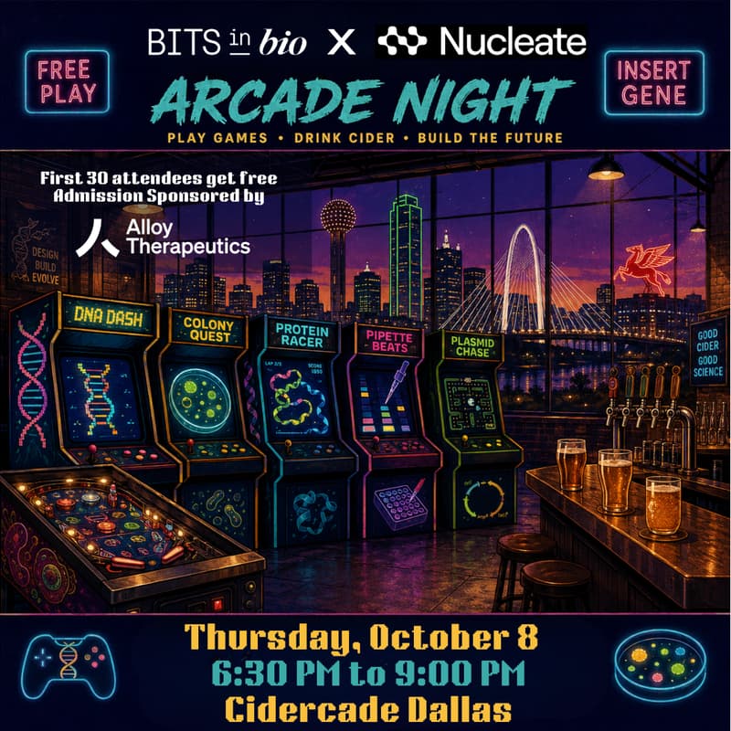 Cover Image for A Biotech Arcade Night in Dallas: Bits in Bio x Nucleate Community Mixer