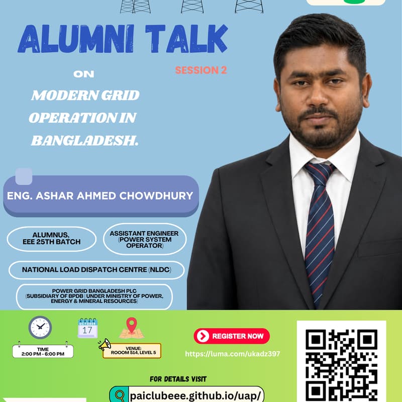 Cover Image for ALUMNI TALK (Session 2) — Modern Grid Operation in Bangladesh