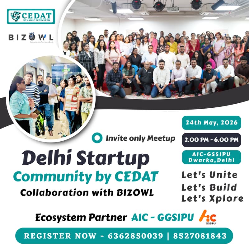 Cover Image for Delhi Startup Community Meetup By CEDAT