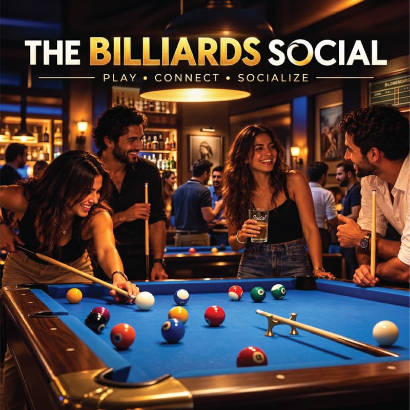 Cover Image for 🎱 THE BILLIARDS SOCIAL : Play a Game. Make a Friend