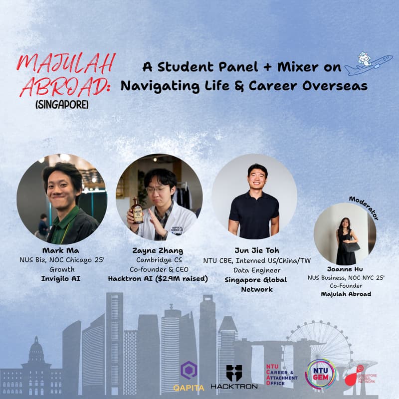 Cover Image for Majulah Abroad (SG): A Student Panel + Mixer on Navigating Life & Career Overseas