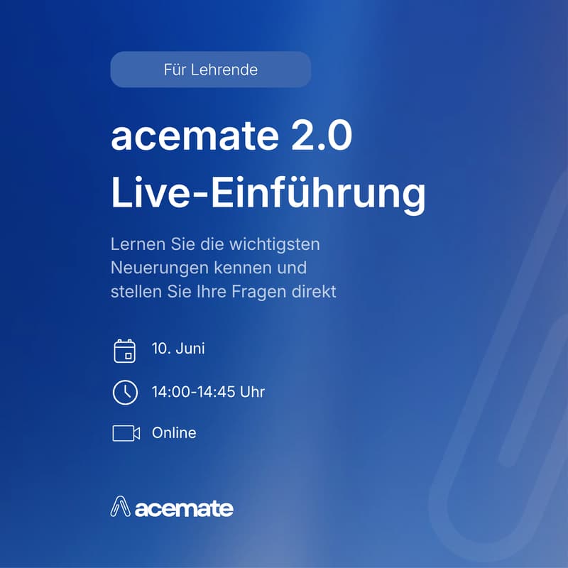 Cover Image for acemate 2.0 | Live-Einführung