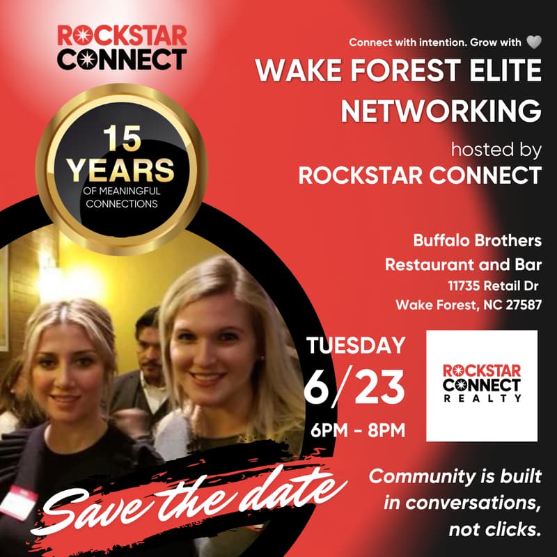 Cover Image for Free Wake Forest Elite Rockstar Connect Networking Event (June)
