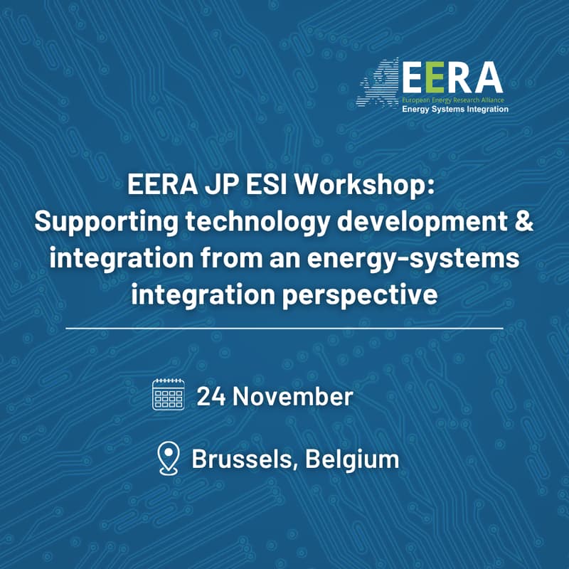 Cover Image for EERA JP ESI Workshop: Supporting technology development & integration from an energy-systems integration perspective