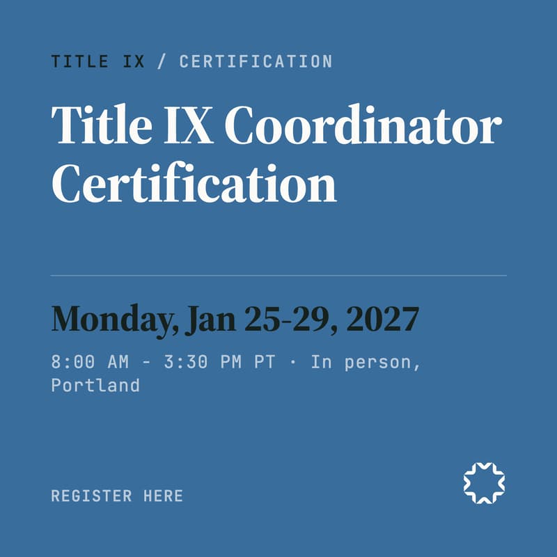 Cover Image for Title IX Coordinator Certification