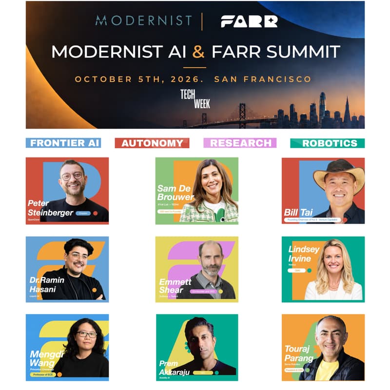Cover Image for Modernist AI & FARR Summit Oct 5th - Partnering with team behind TEDai