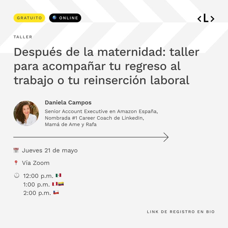 Cover Image for Después de la maternidad: taller para acompañar tu regreso al trabajo o tu reinserción laboral