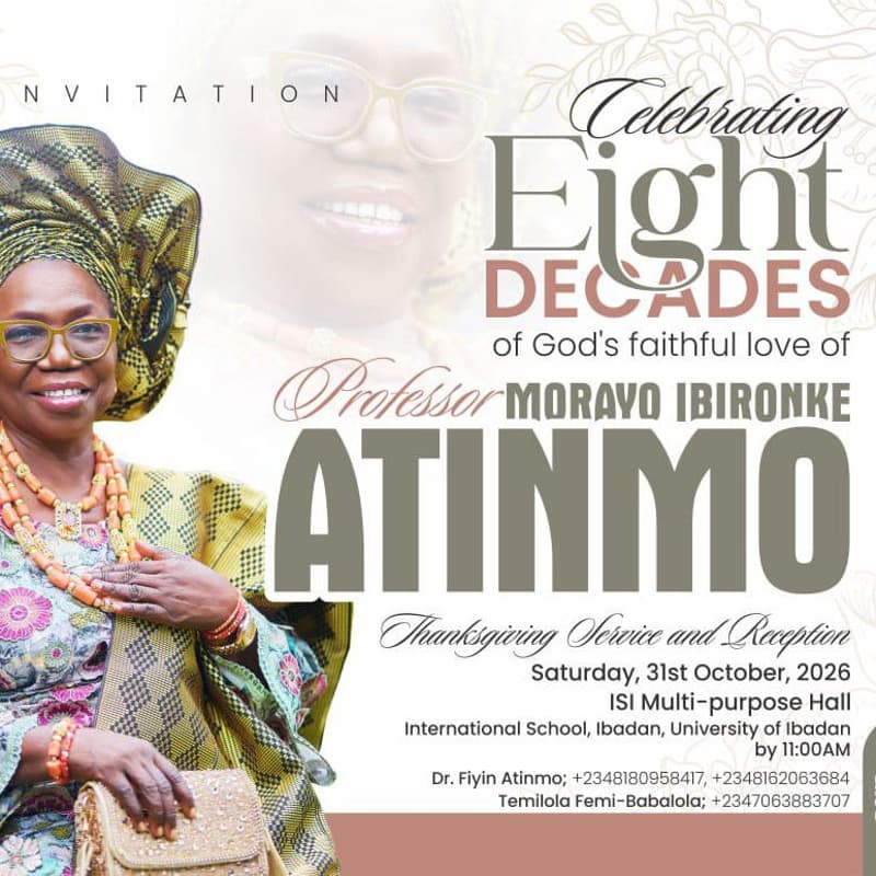 Cover Image for 80th Birthday Party of Prof. Atinmo