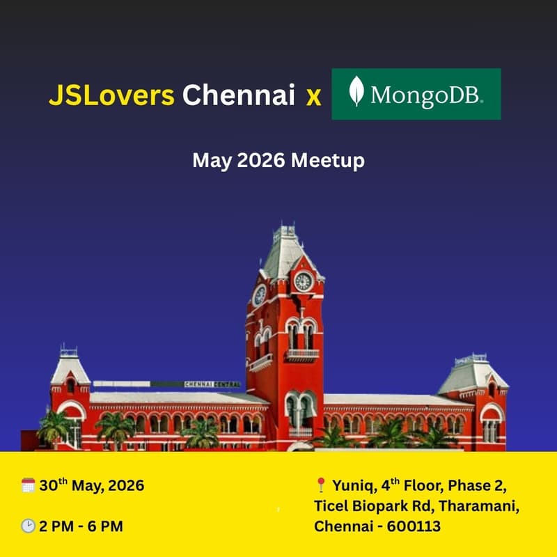 Cover Image for JSLovers Chennai x MongoDB - Meetup #10