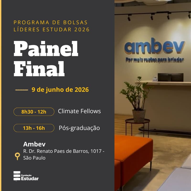Cover Image for [09/06] Painel Final Líderes Estudar | Climate Fellows | Powered by Ambev