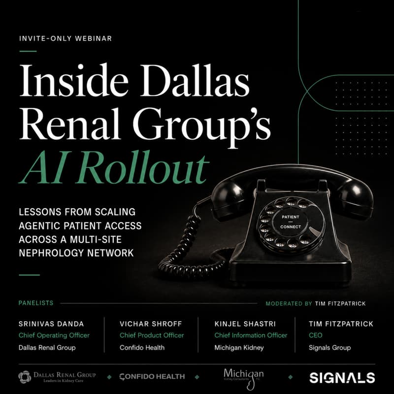 Cover Image for Inside Dallas Renal Group's AI rollout: Lessons from scaling agentic patient access across a multi-site nephrology network