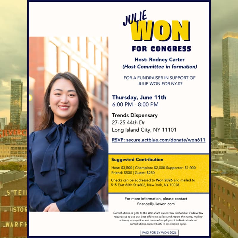 Cover Image for Trends Community Fundraising Evening with Julie Won for Congress (NY-07)