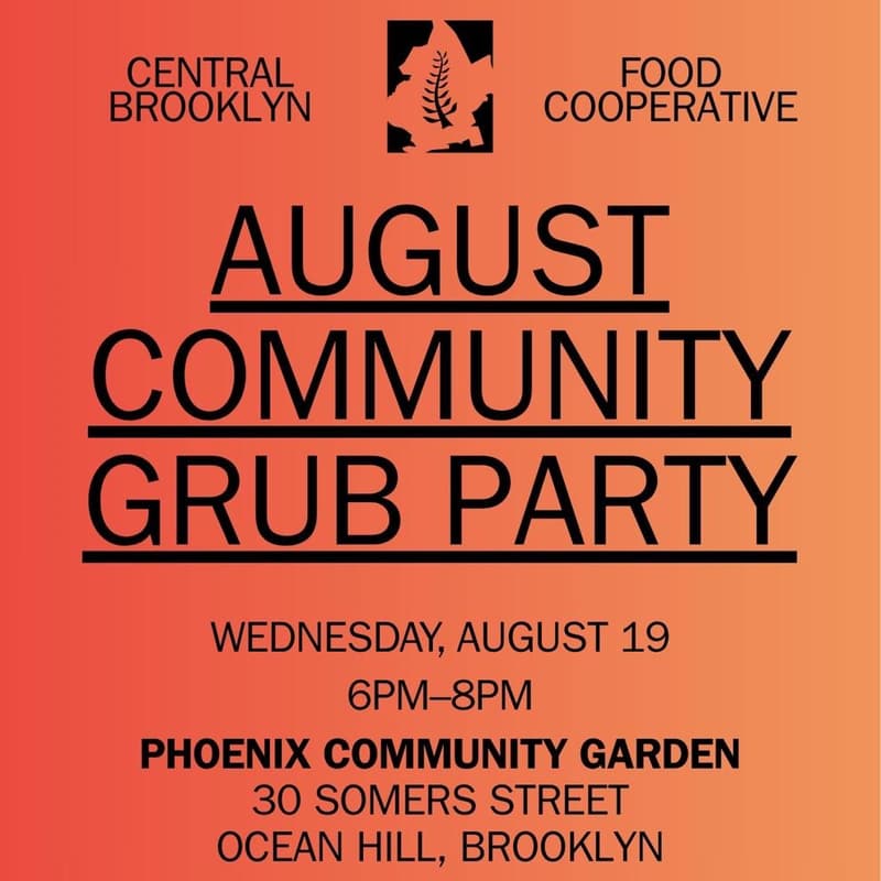 Cover Image for Central Brooklyn Food Co-op August Community Grub Party