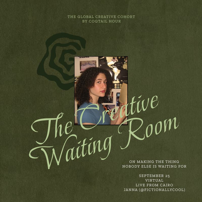 Cover Image for The Creative Waiting Room by Janna (@fictionallycool): GCC Speaker Session #1