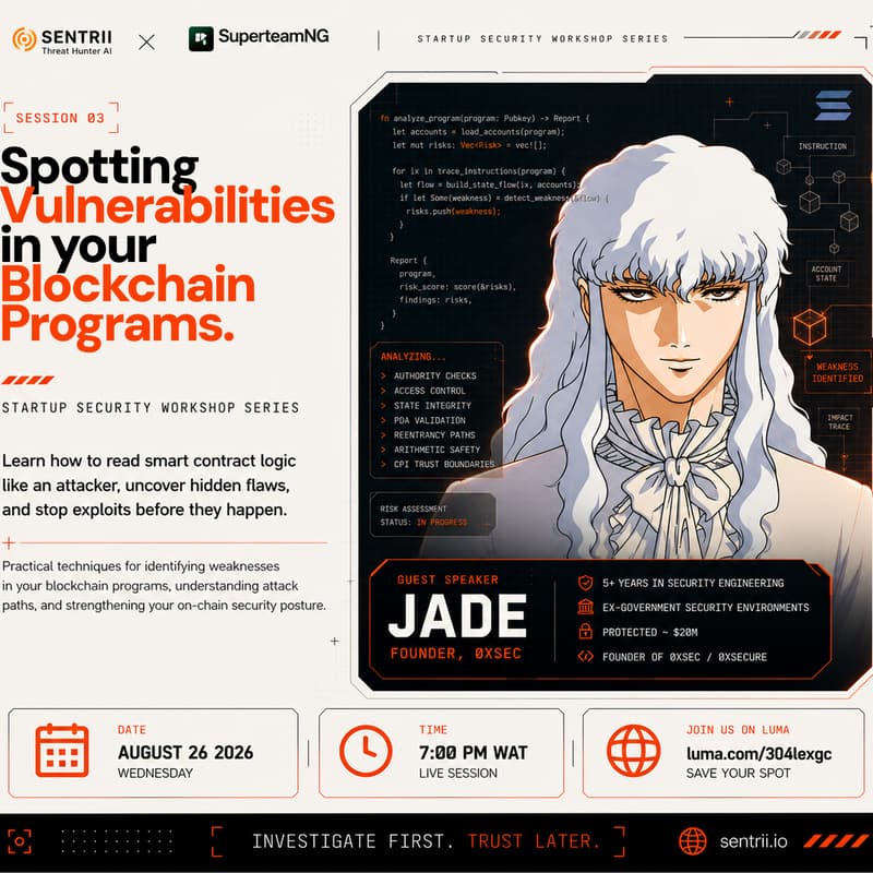 Cover Image for Spotting Vulnerabilities in Your Blockchain Programs - Startup Security Workshop