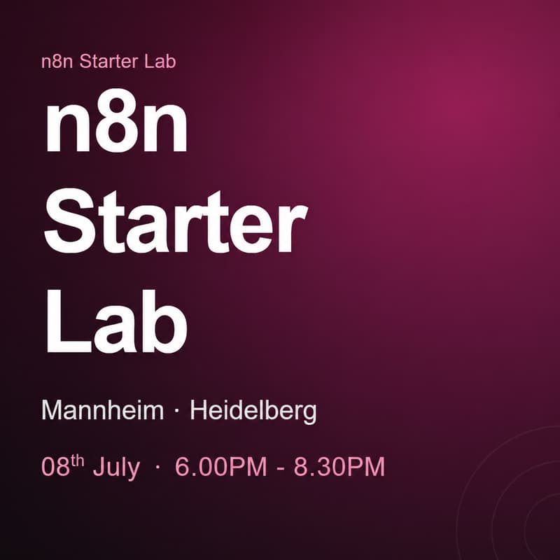 Cover Image for n8n Starter Lab - (Mannheim/Heidelberg)