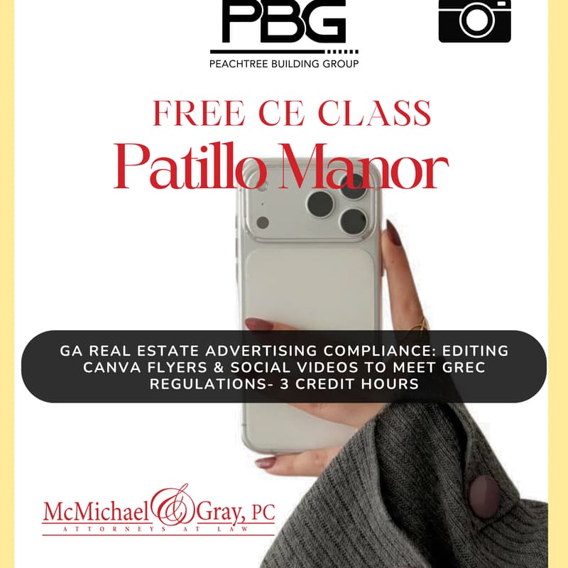 Cover Image for GA Real Estate Advertising Compliance: Editing Canva Flyers & Social Videos to Meet GREC Regulations- 3 credit hours
