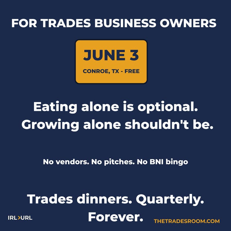 Cover Image for The Trades Room — Founding Table · Conroe · June 3