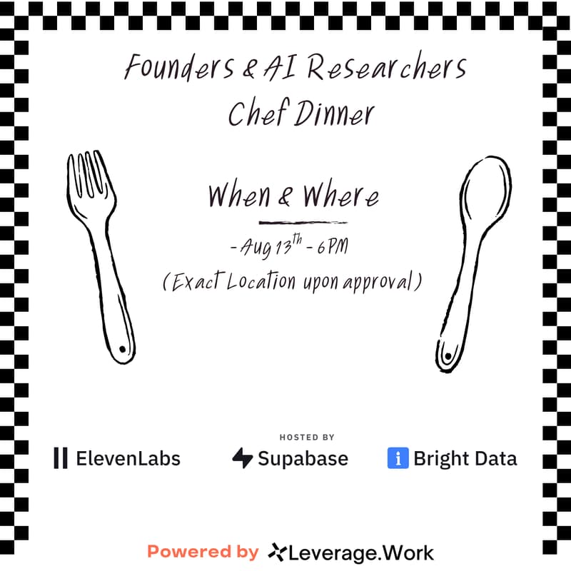 Cover Image for Founders & AI Engineers Three Course Private Dinner